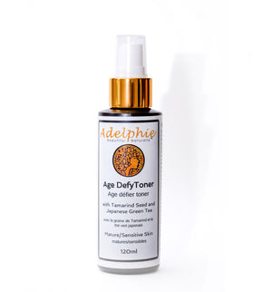 Age Defy Skin Toner which assists in rejuvenating the skin from Adelphie Natural Skin Care Products Canada