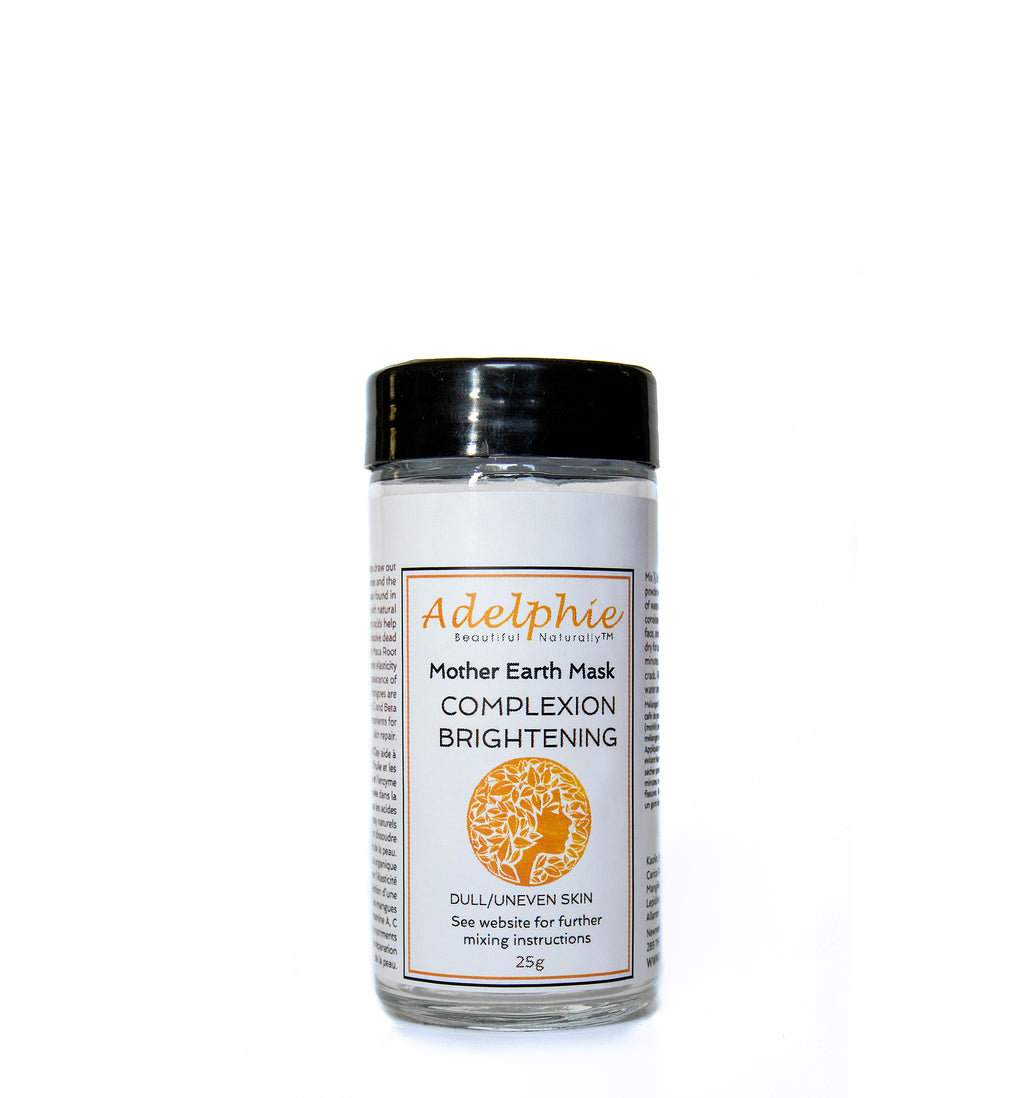 Mother Earth Brightening Clay Mask for improving your complexion - Adelphie Natural Skin Care Products Canada